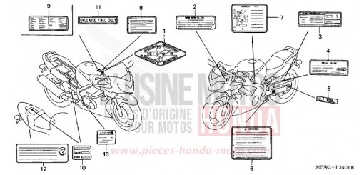 CAUTION LABEL (2) CBR600FS1 de 2001